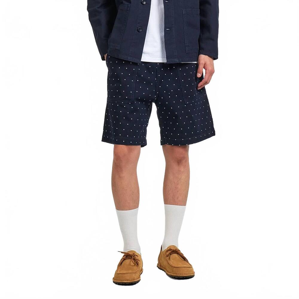 NEW SERVICE WORKS chef drawstring shorts in polka dot navy